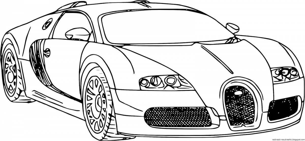 Amazing coloring pages of complex cars for boys