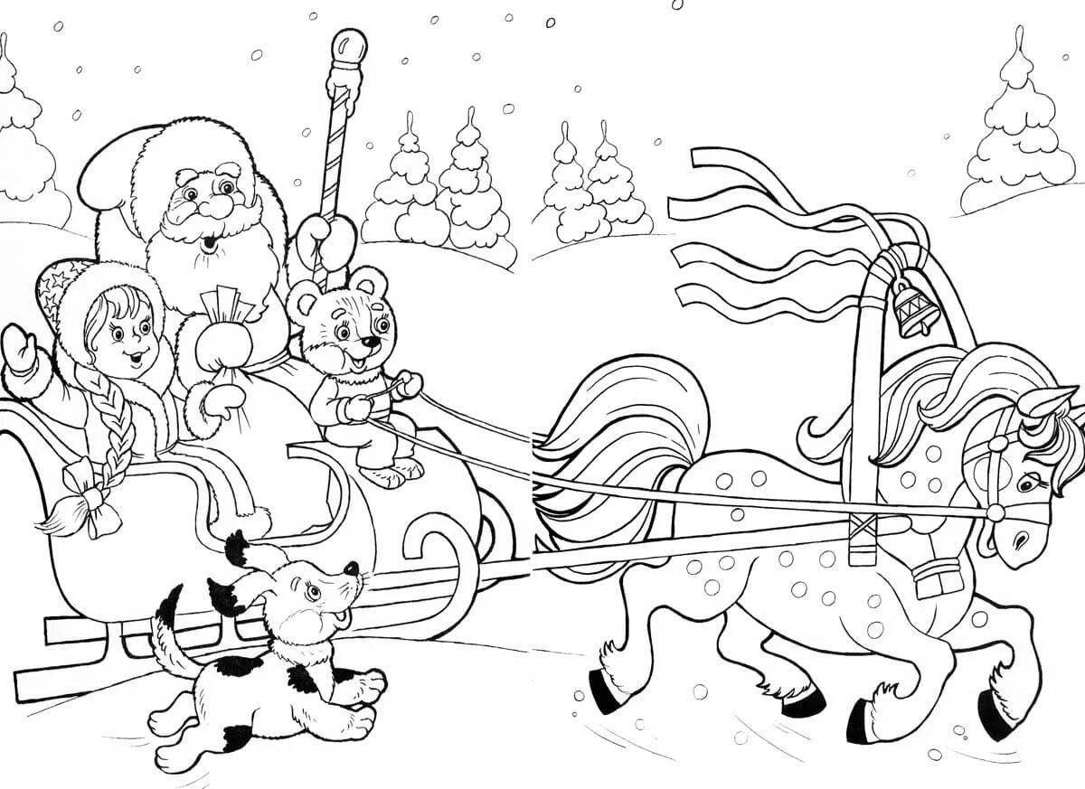 Santa Claus on a sled #3