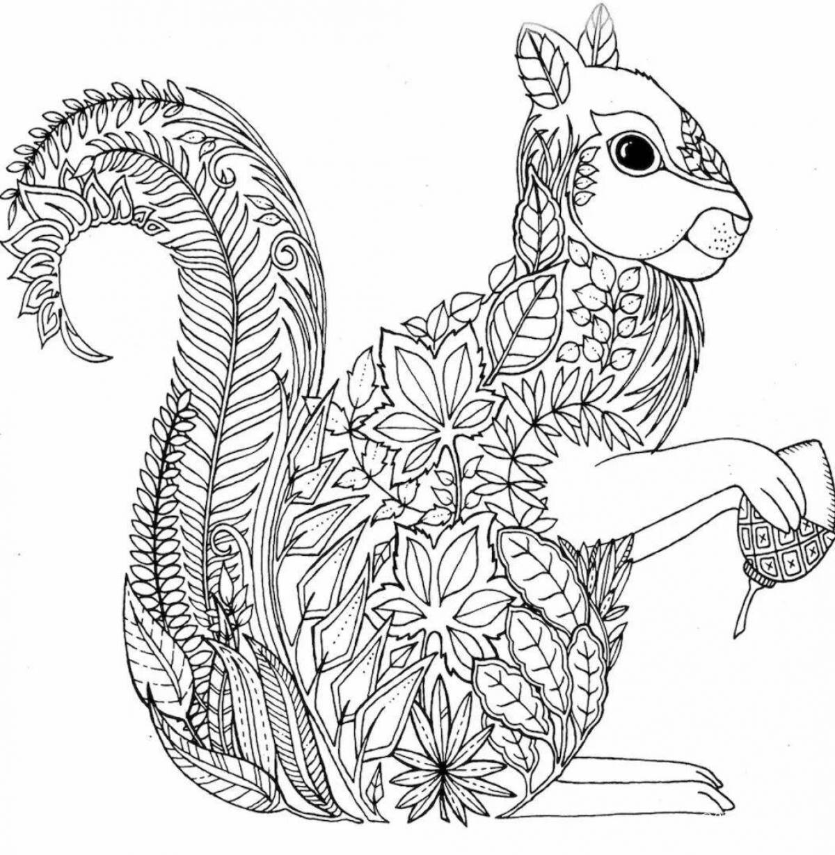 Luminous anti-stress animal coloring pages for kids