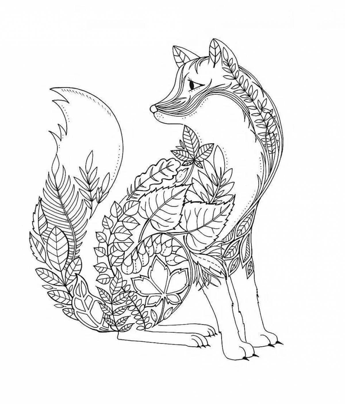 Glitter anti-stress animal coloring pages for kids