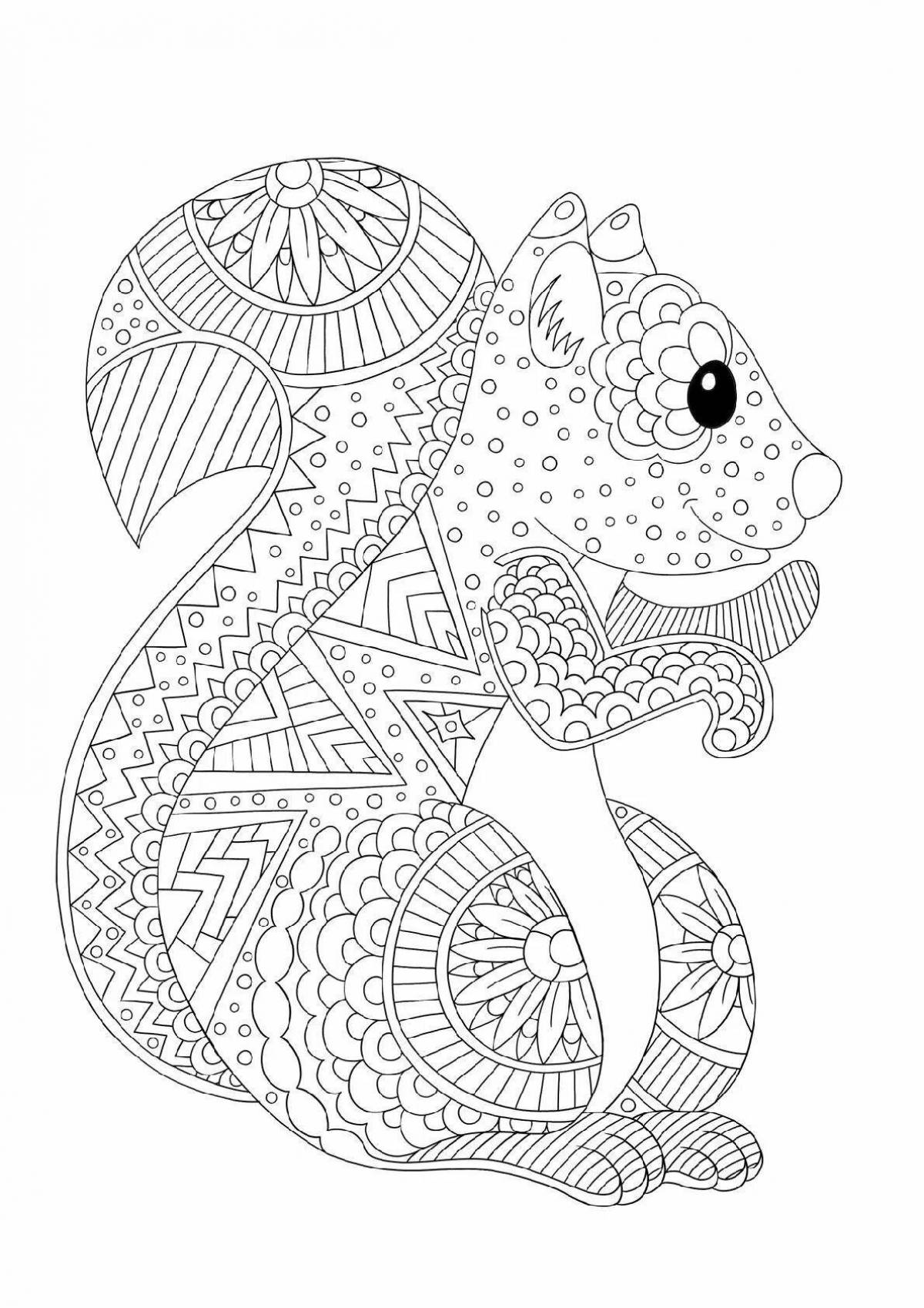 Live anti-stress coloring book with animals for kids