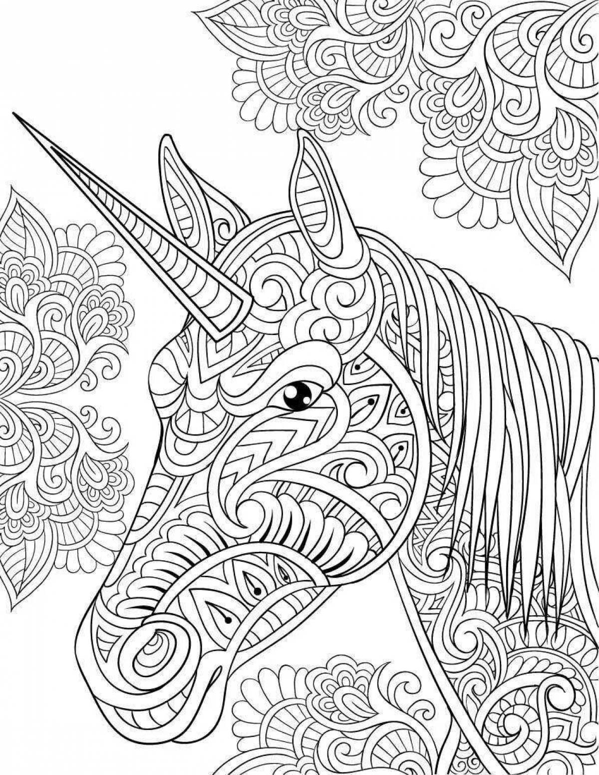 Soothing anti-stress animal coloring book for kids