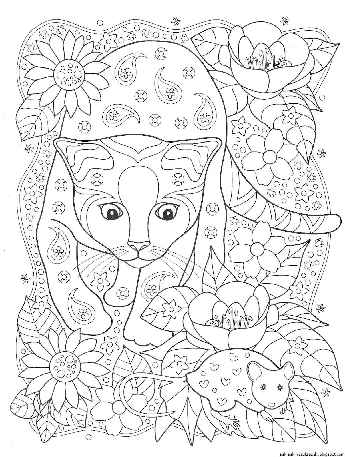 Calm anti-stress animal coloring for kids