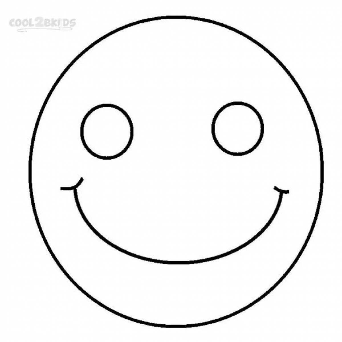 Fun coloring funny smiley face for kids