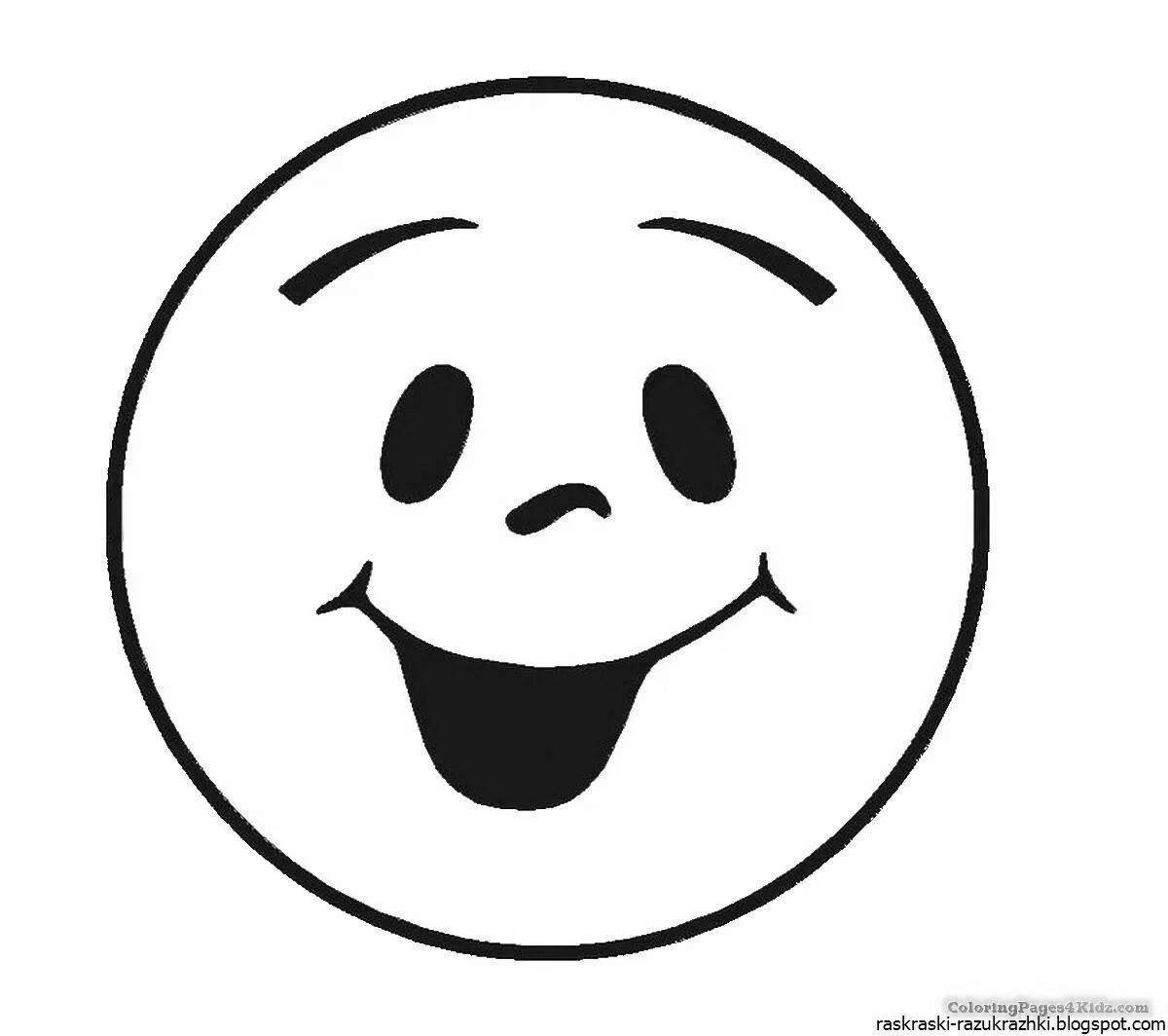 Jovial coloring page funny emoticon for kids