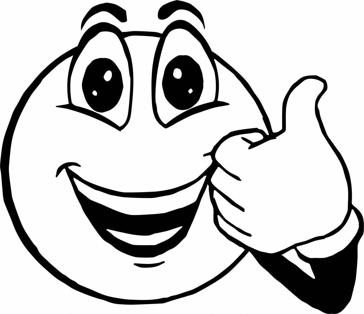 Sparkle coloring funny smiley for kids