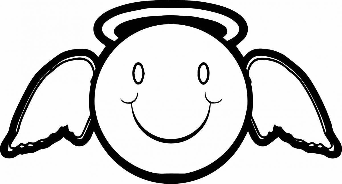 Gleeful coloring page funny emoticon for kids