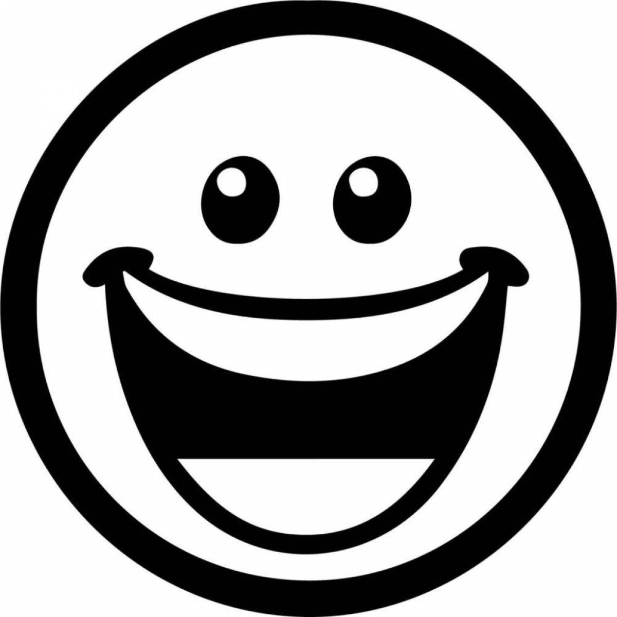 Radiant coloring page funny emoticon for kids