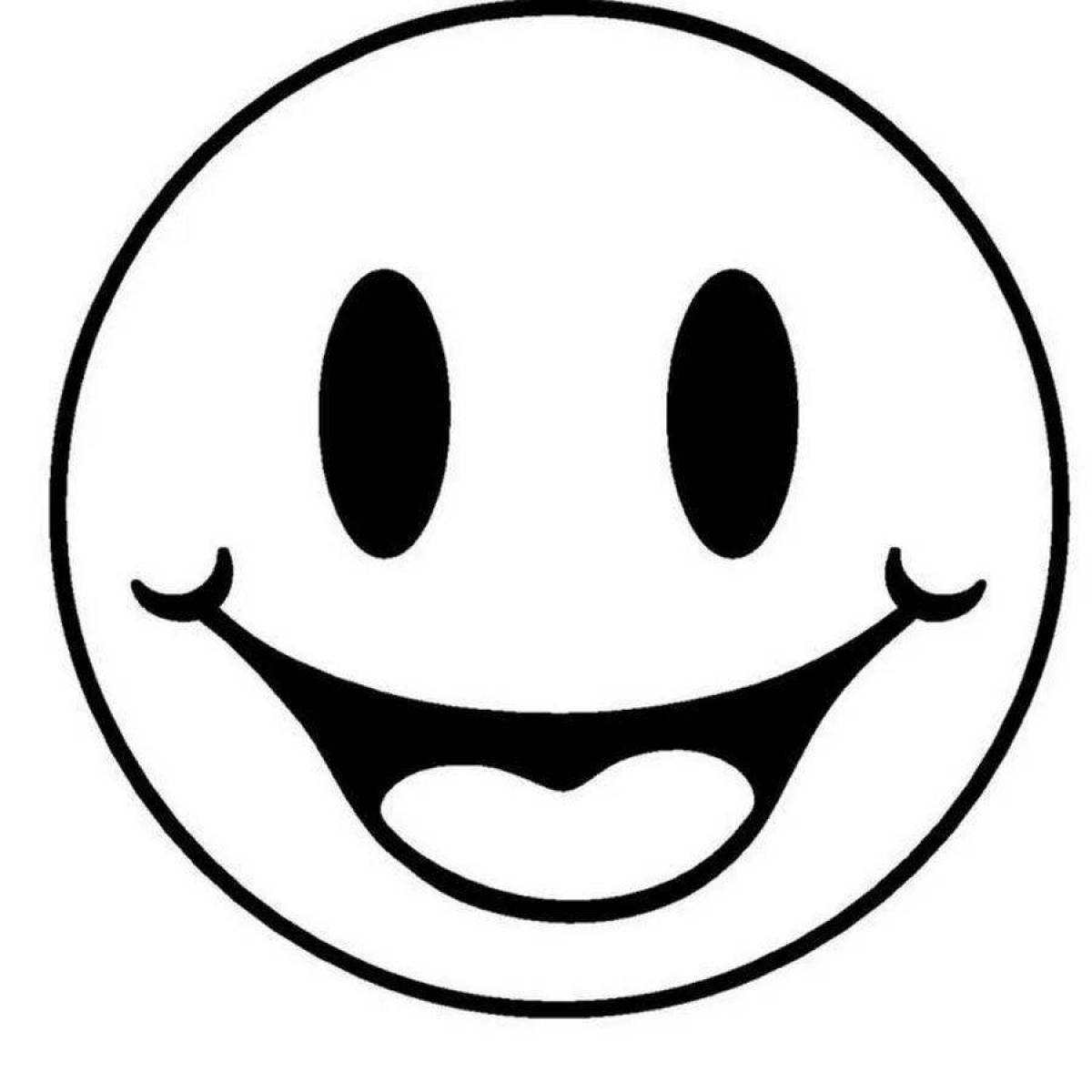 Irresistible coloring funny smiley face for kids