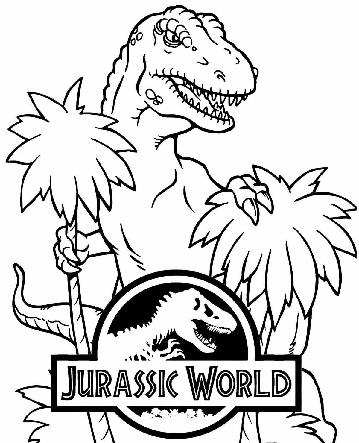 Coloring book colorful Jurassic world domination