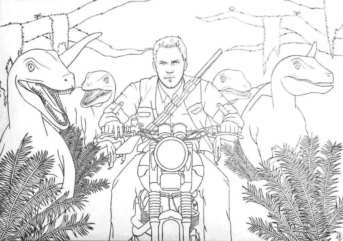 Great jurassic world domination coloring page