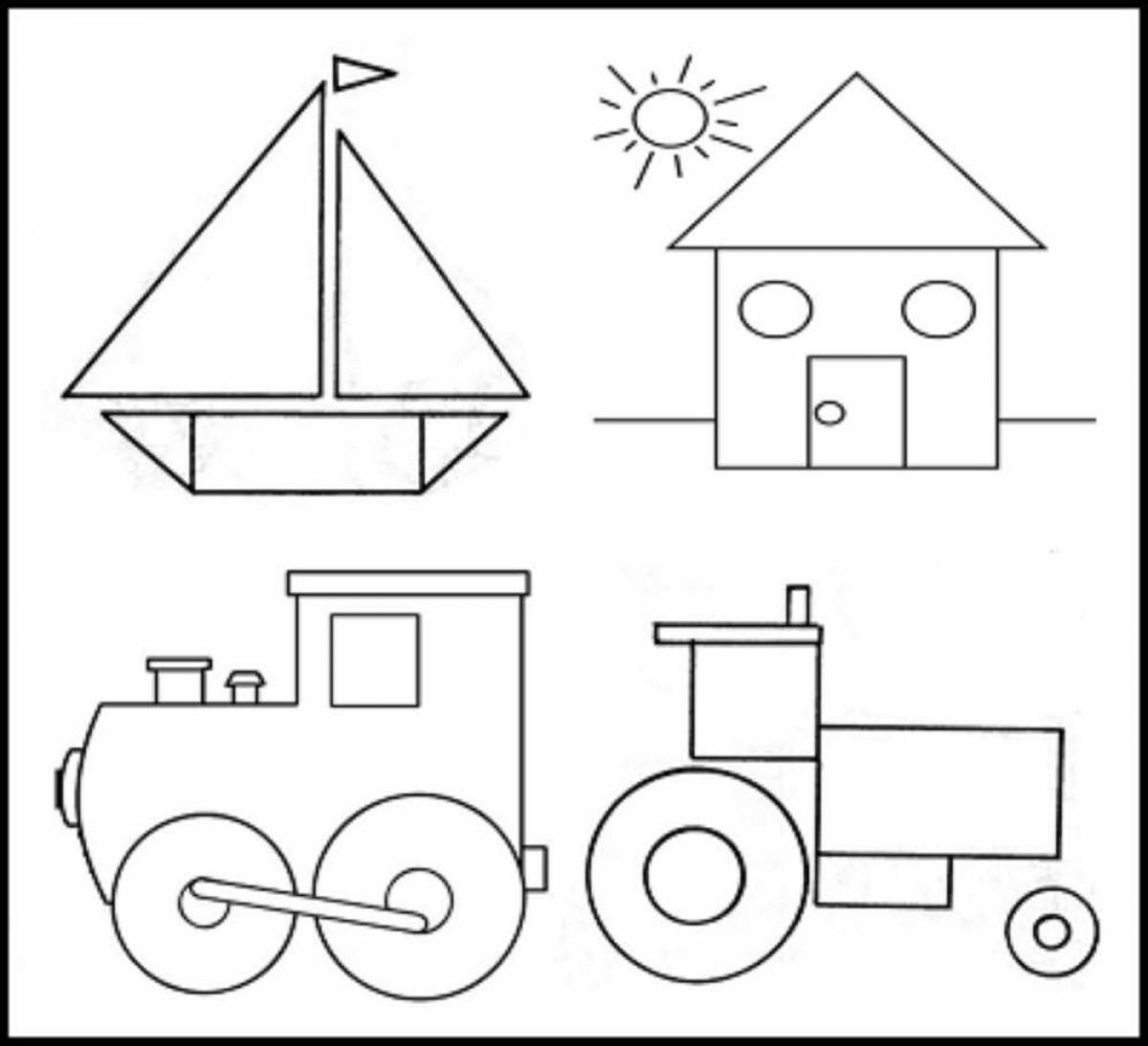 Геометрические фигуры для детей раскраска