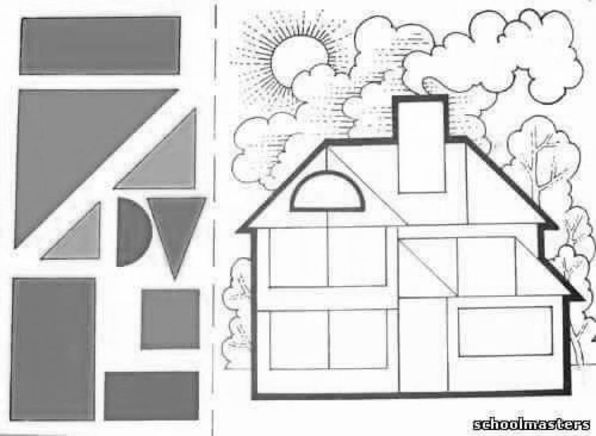 Раскраска великолепный геометрический дом