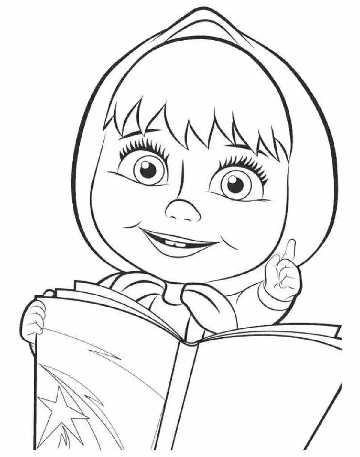 Lively masha and the bear super coloring