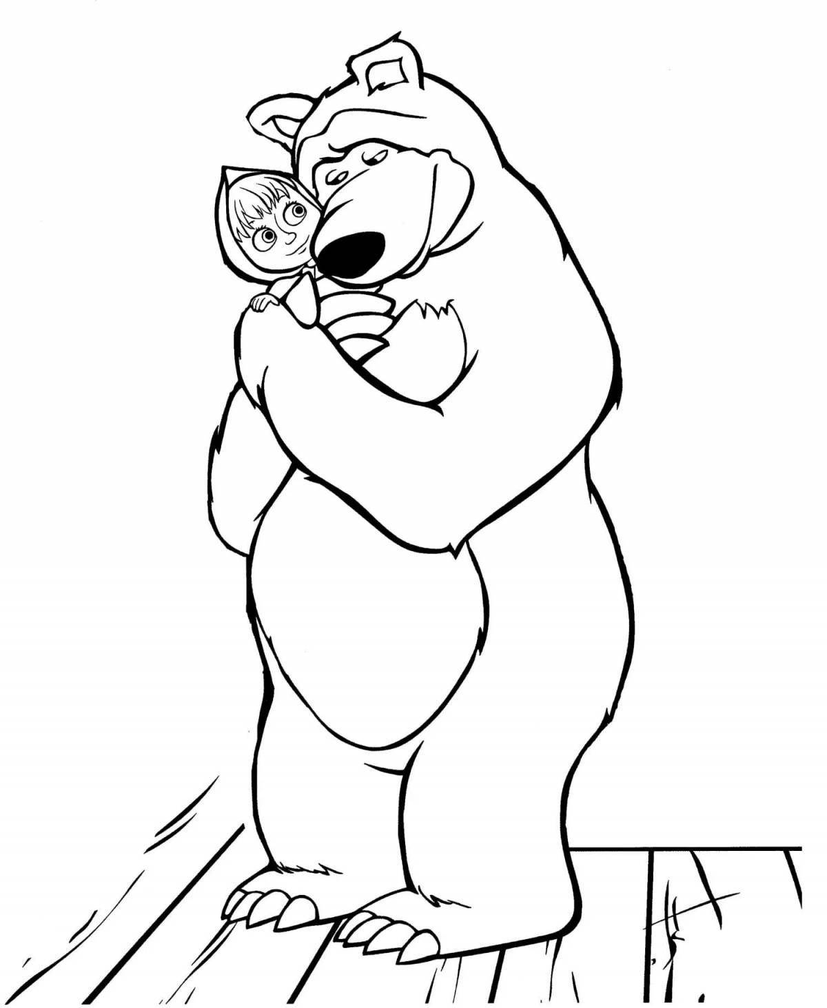Funny Masha and the bear super coloring