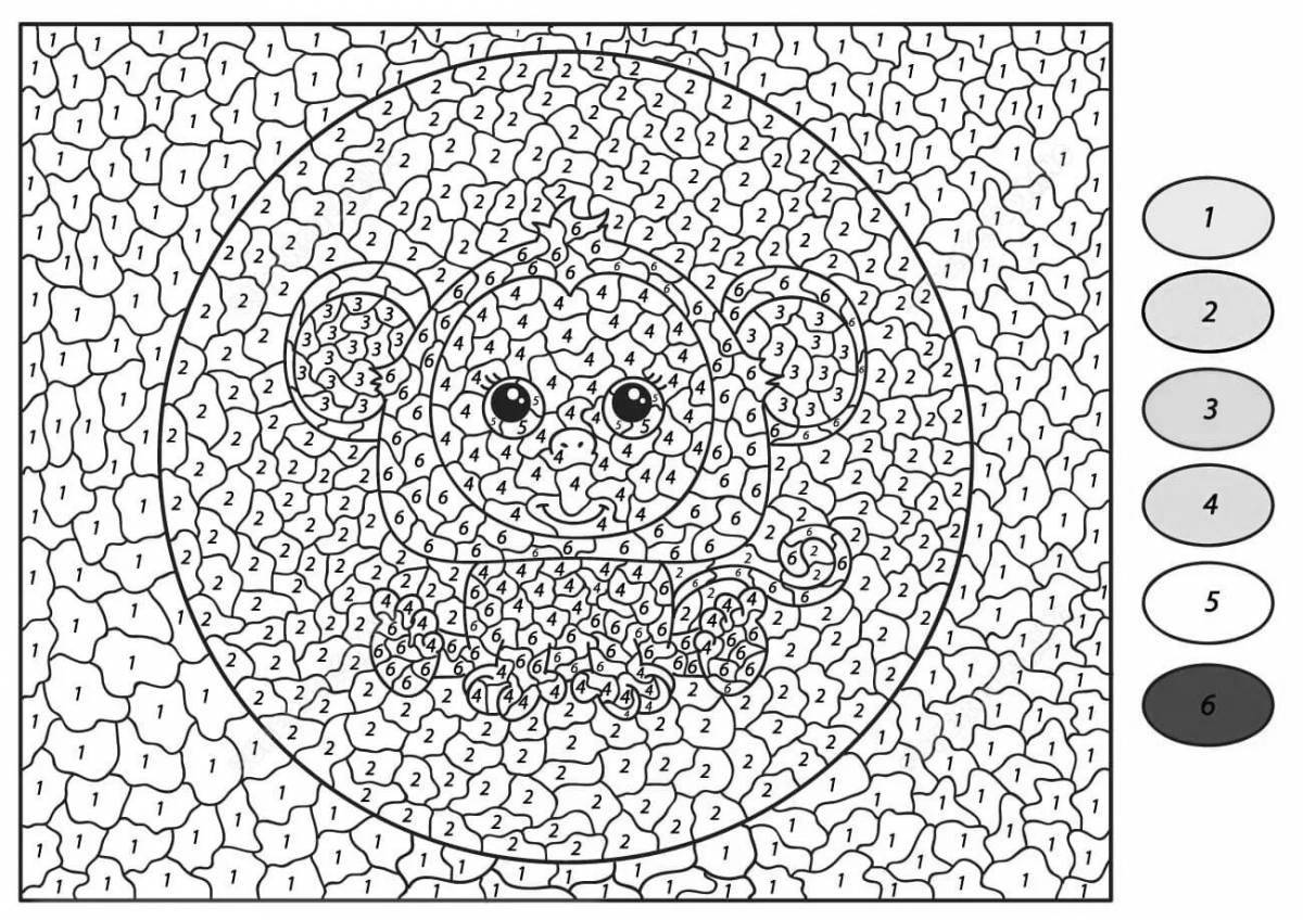 Привлекательный chamy by numbers coloring page