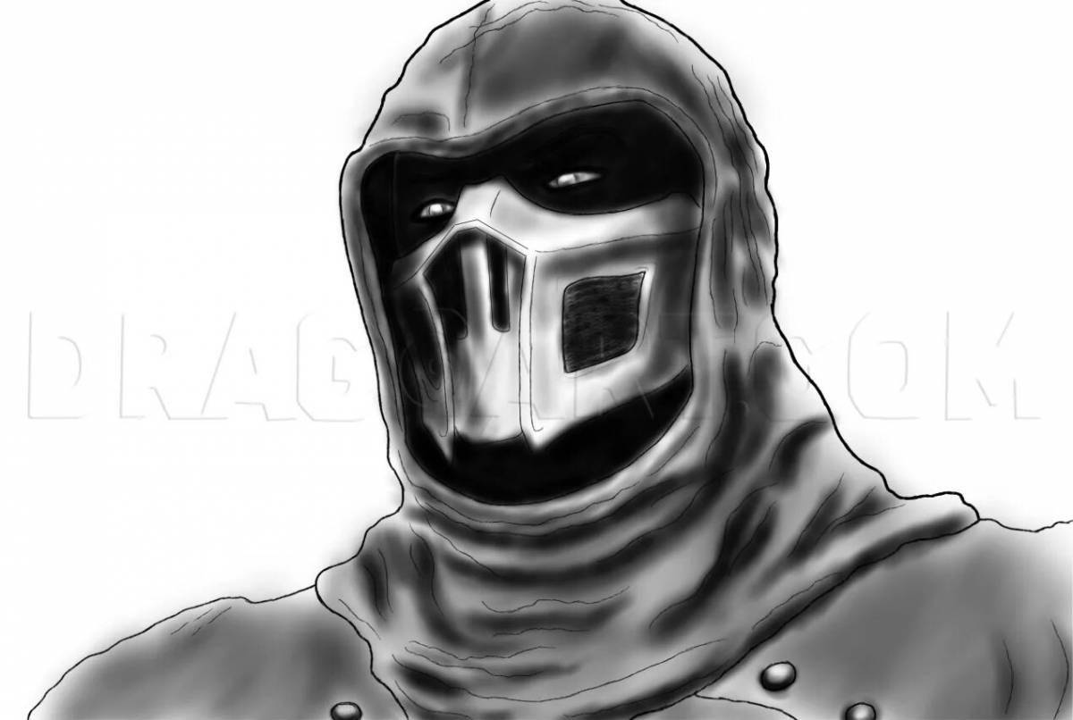 Ослепительная раскраска mortal kombat noob saibot