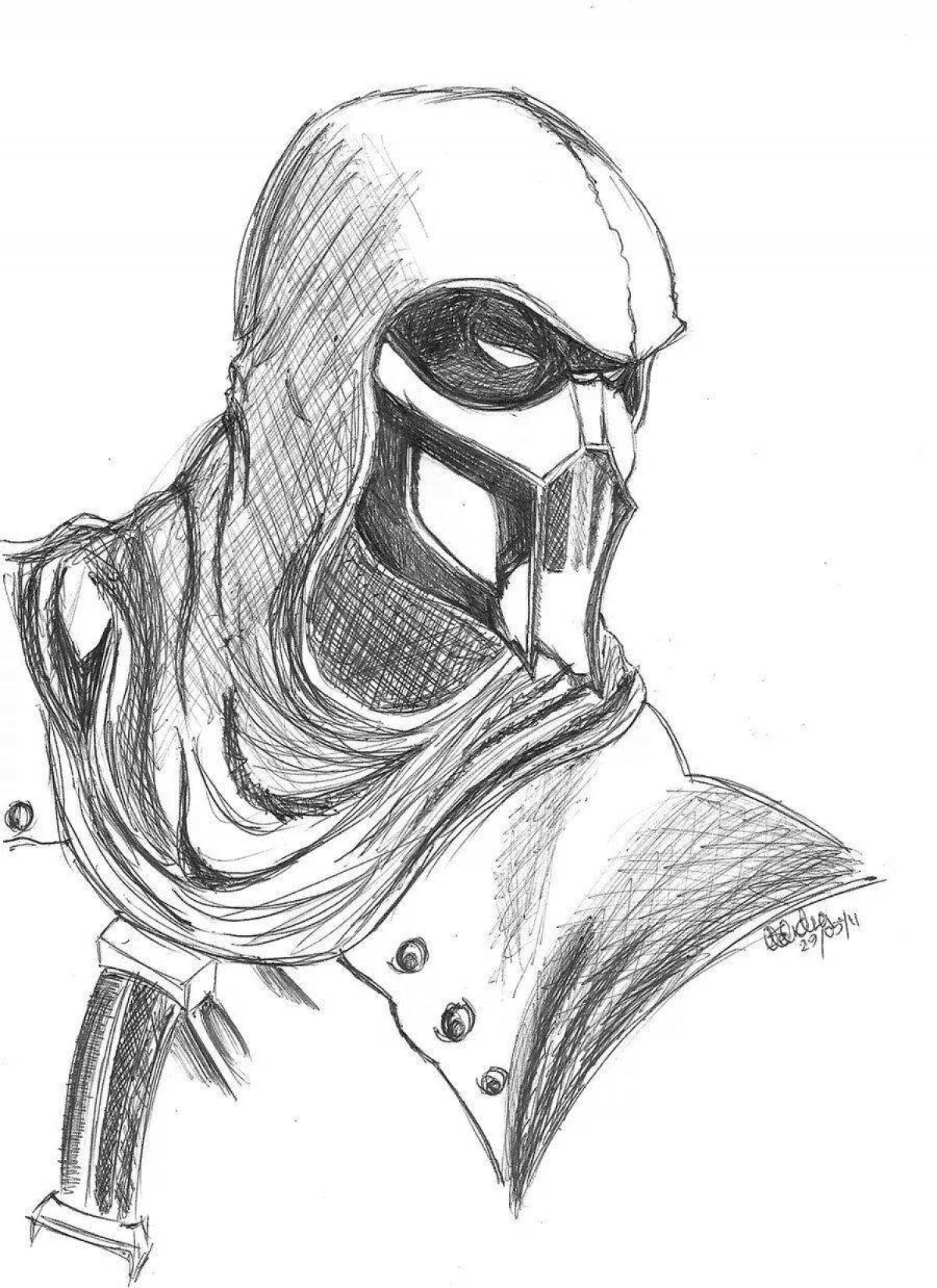 Delicate coloring mortal kombat noob saibot