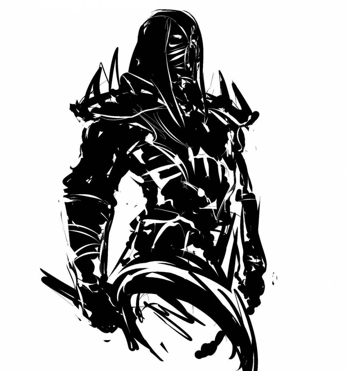 Art coloring mortal kombat noob saibot