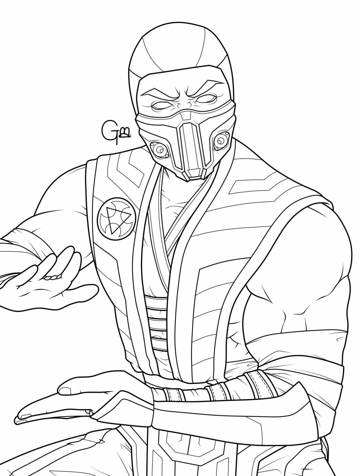 Fun coloring mortal kombat noob saibot