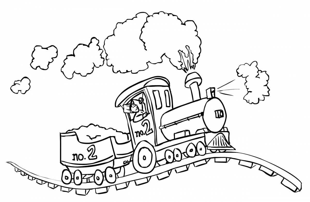 Увлекательная раскраска грузового поезда для детей