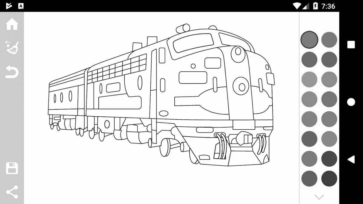 Удивительная страница раскраски грузового поезда для детей