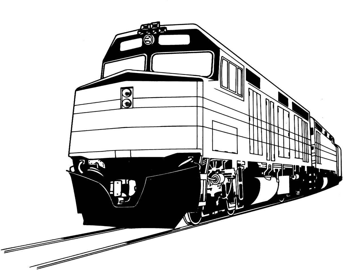 A wonderful cargo train coloring page for kids