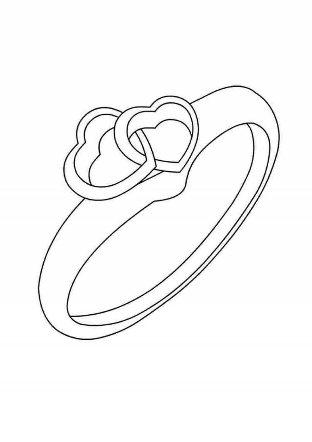 Gorgeous ring coloring page for schoolchildren