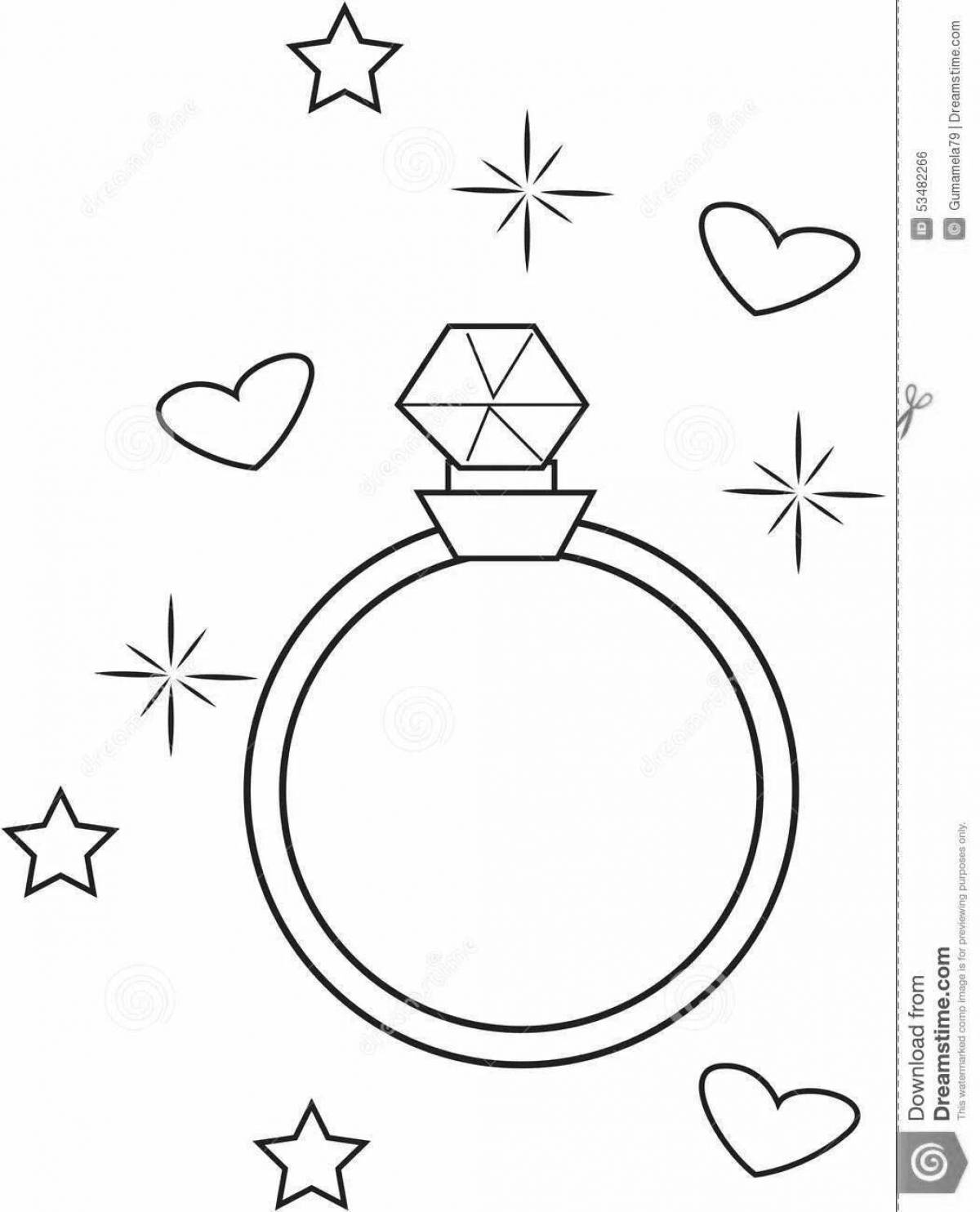 Раскраска гламурное кольцо для детей