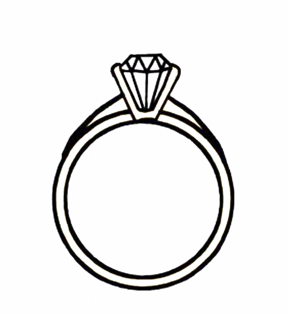 Coloring page fancy ring for kids