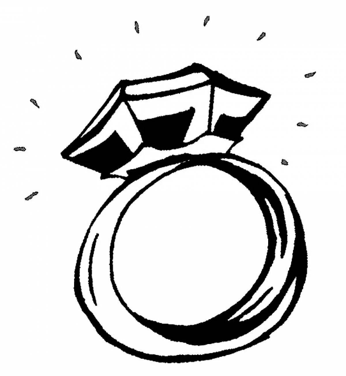 Adorable ring coloring page for babies
