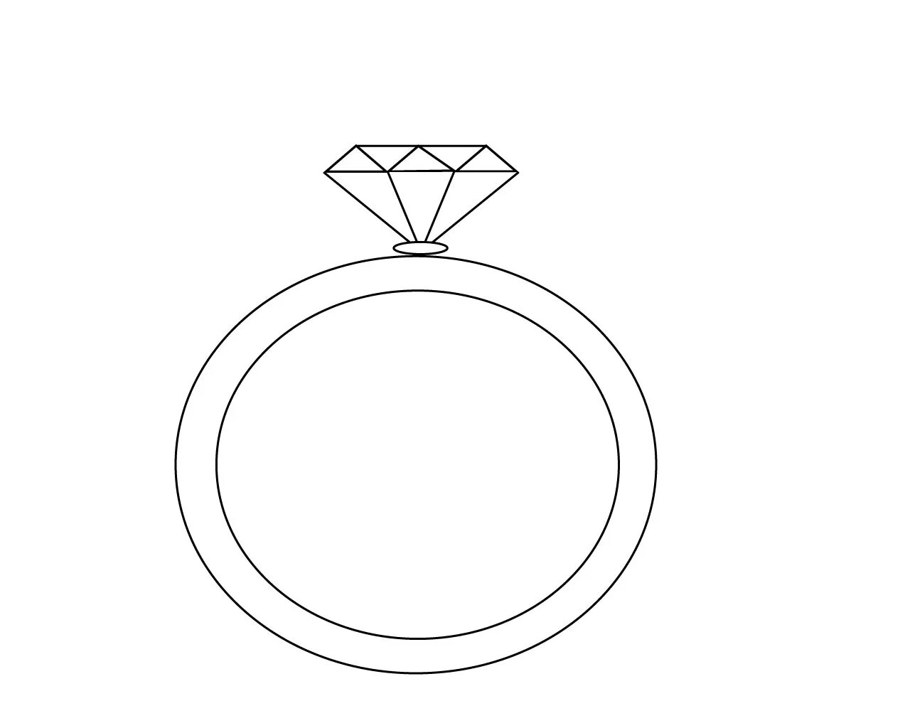Coloring page of a stylish ring for students