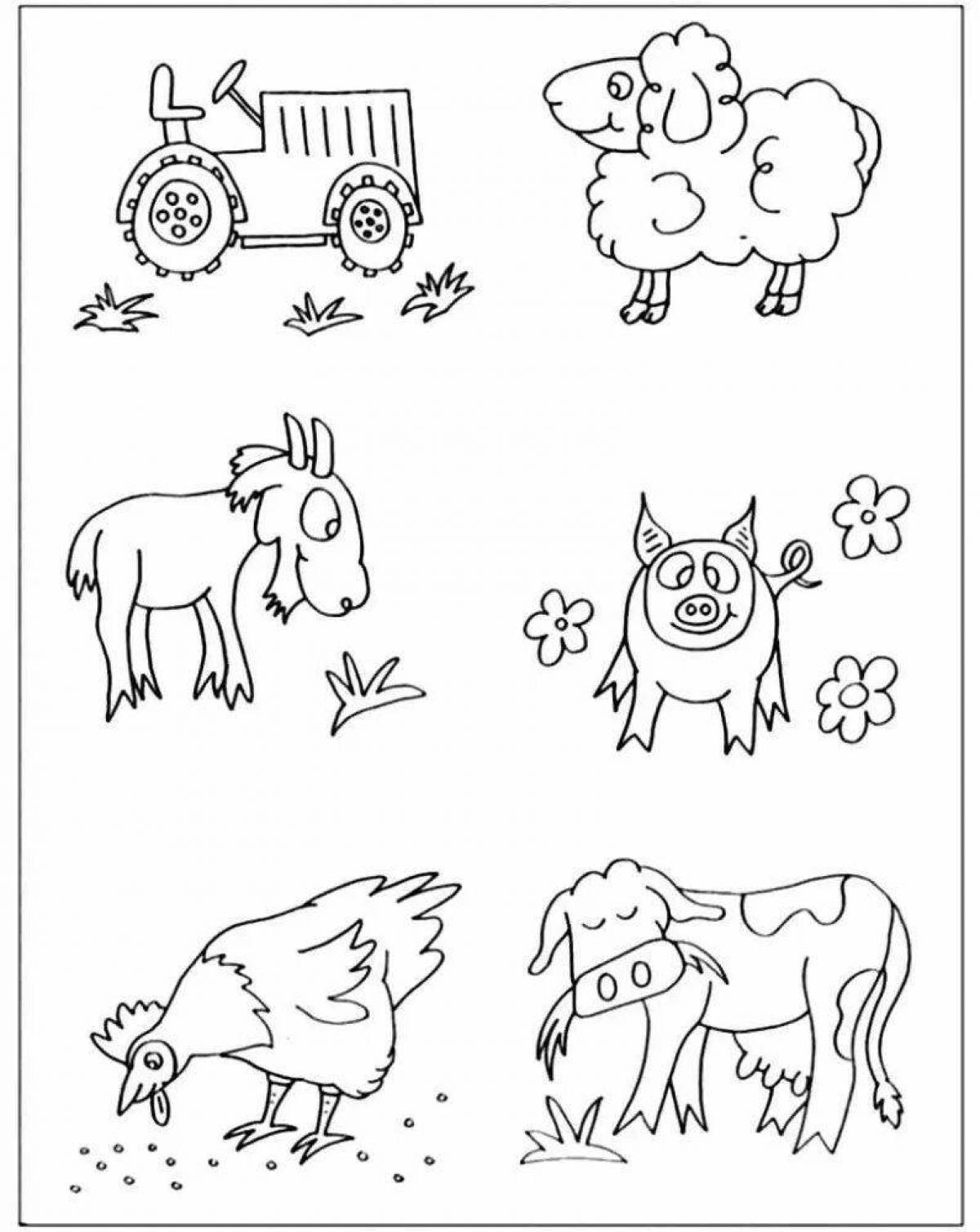 Animated coloring book for preschool pets