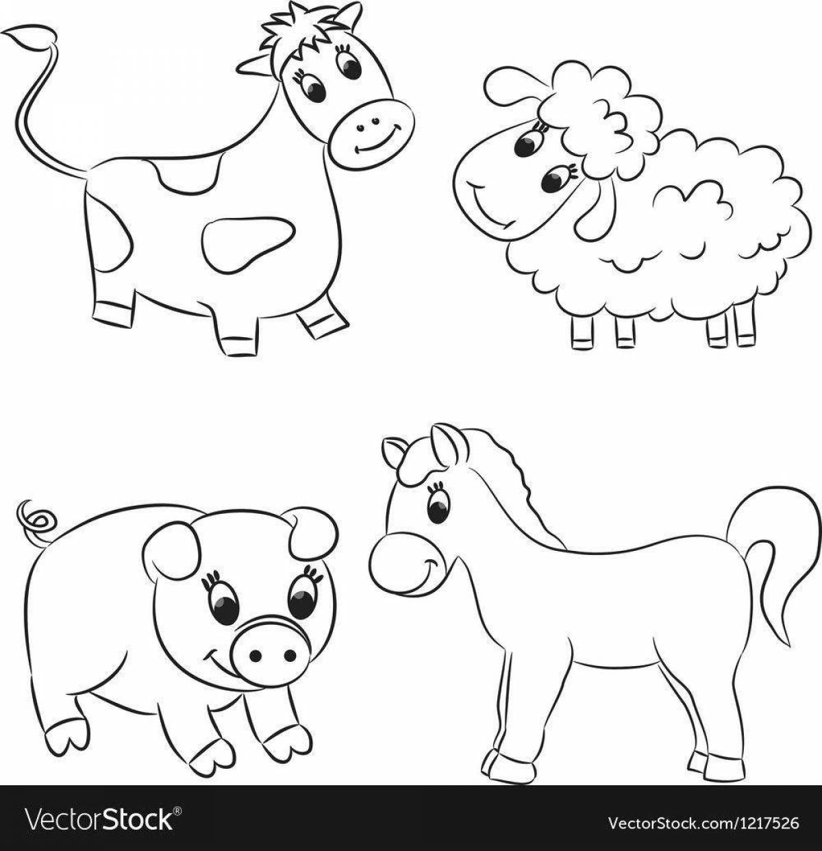 Привлекательная раскраска для домашних животных дошкольников