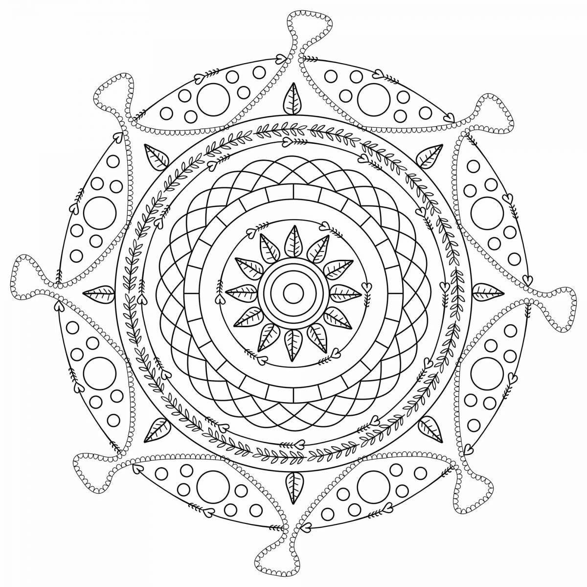 Splendorous coloring page wish mandala wish fulfillment