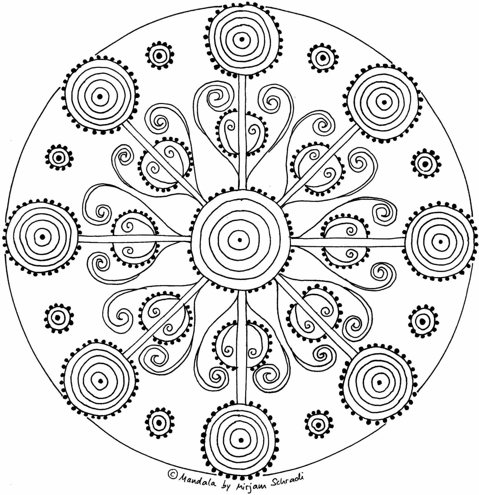 Splendiferous coloring page wish mandala