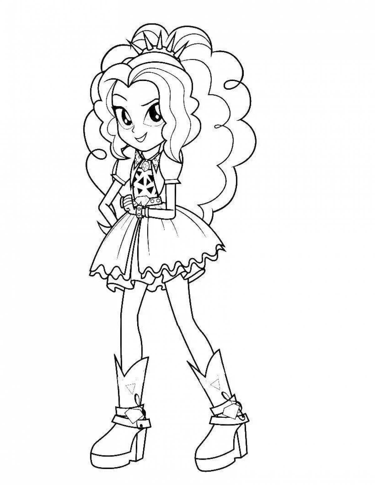 Coloring page dazzling girls from my little pony