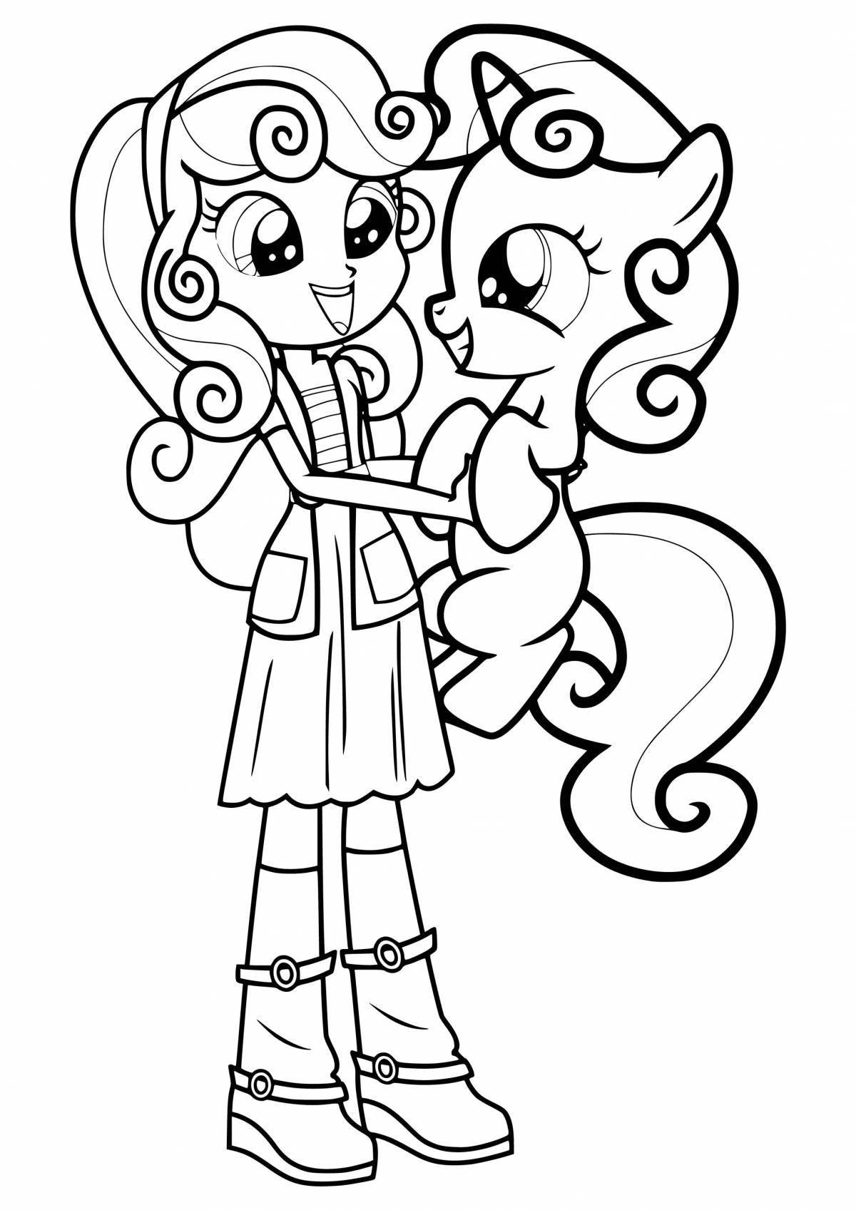 Fancy coloring my little pony girls