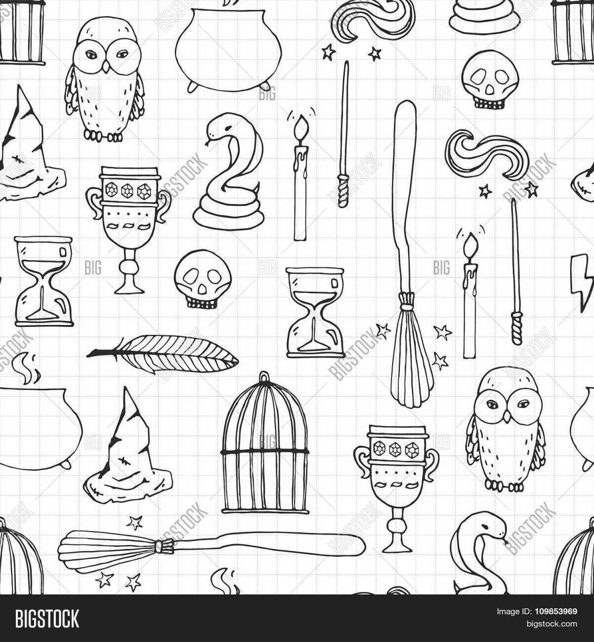 Radiant coloring page harry potter stickers