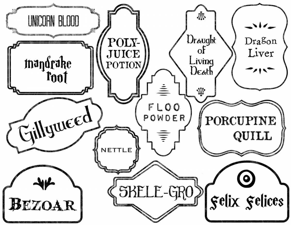 Экзотические раскраски наклейки гарри поттера