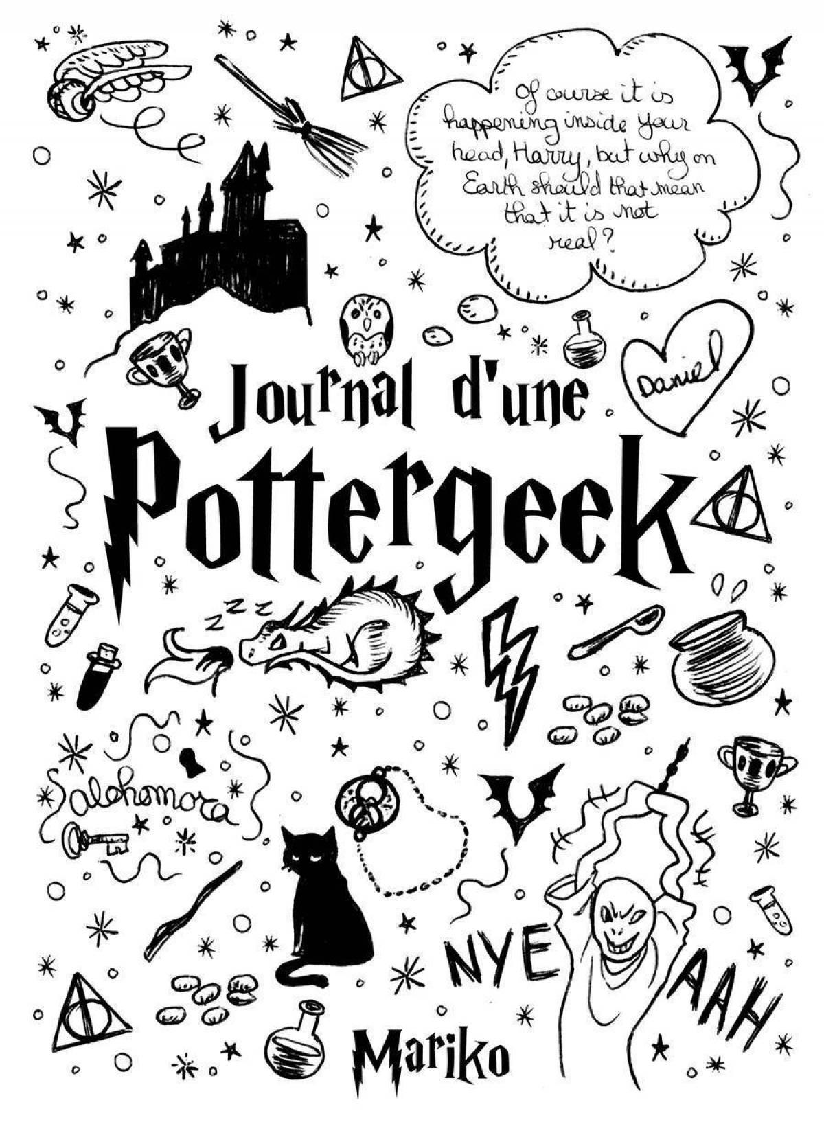 Unique stickers for coloring harry potter