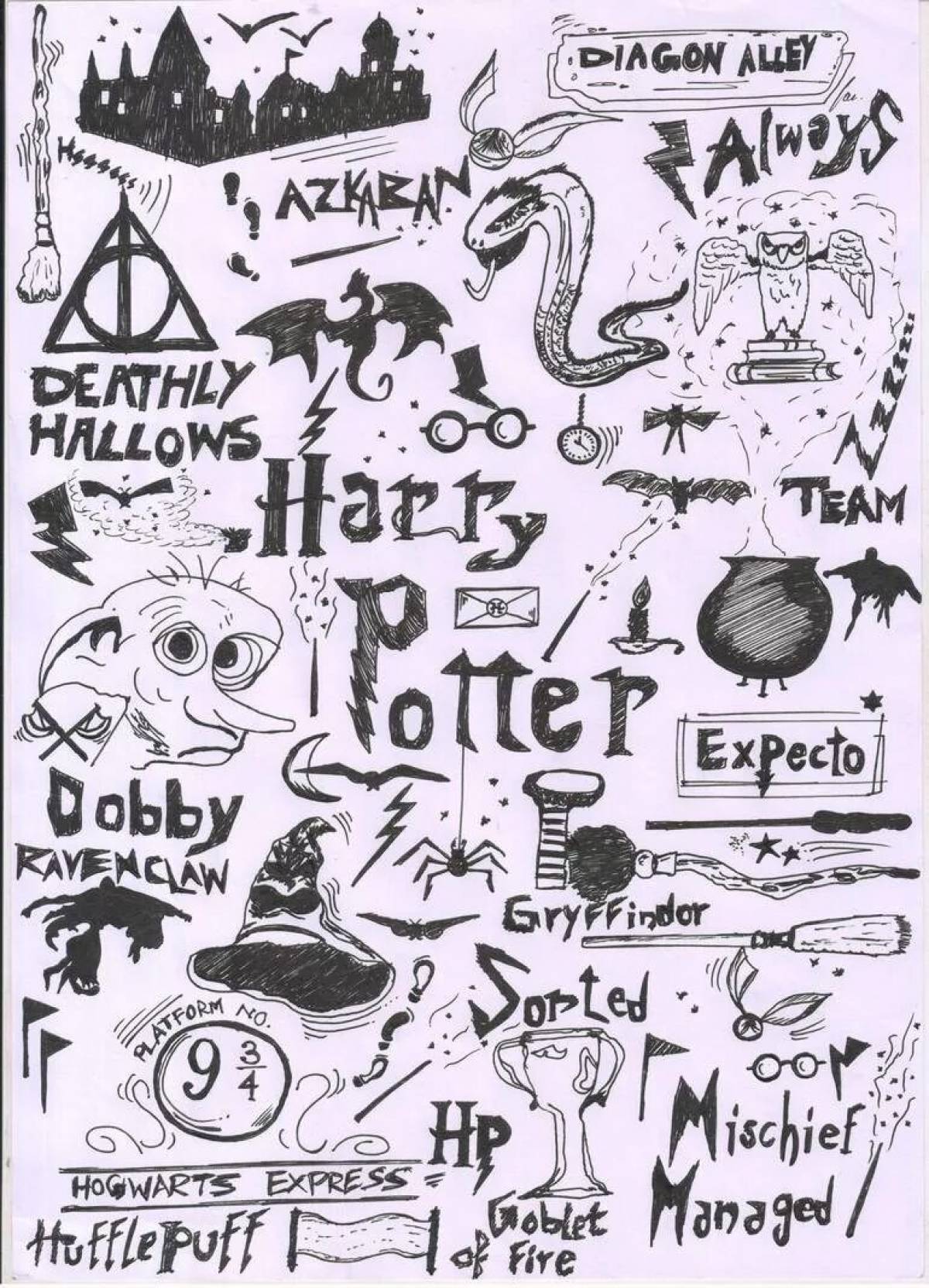 Fancy coloring harry potter sticker