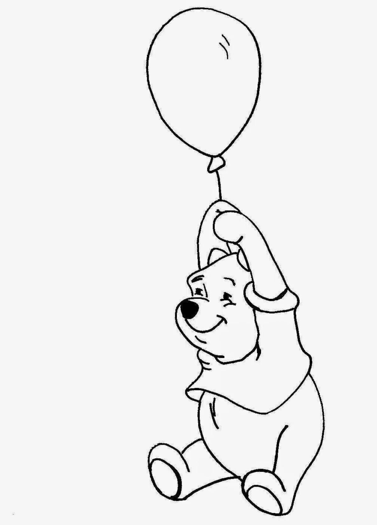 Glowing winnie the pooh with a balloon