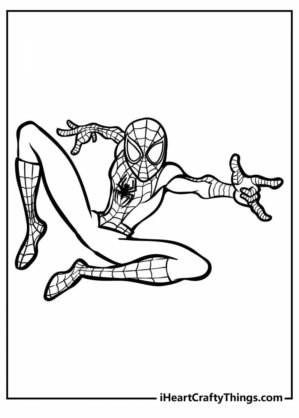 Spooky spider-man coloring book with claws