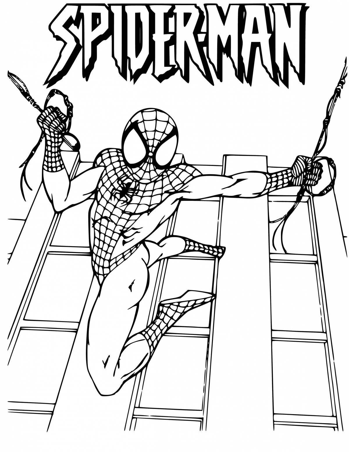 Radiant coloring page spider-man with claws