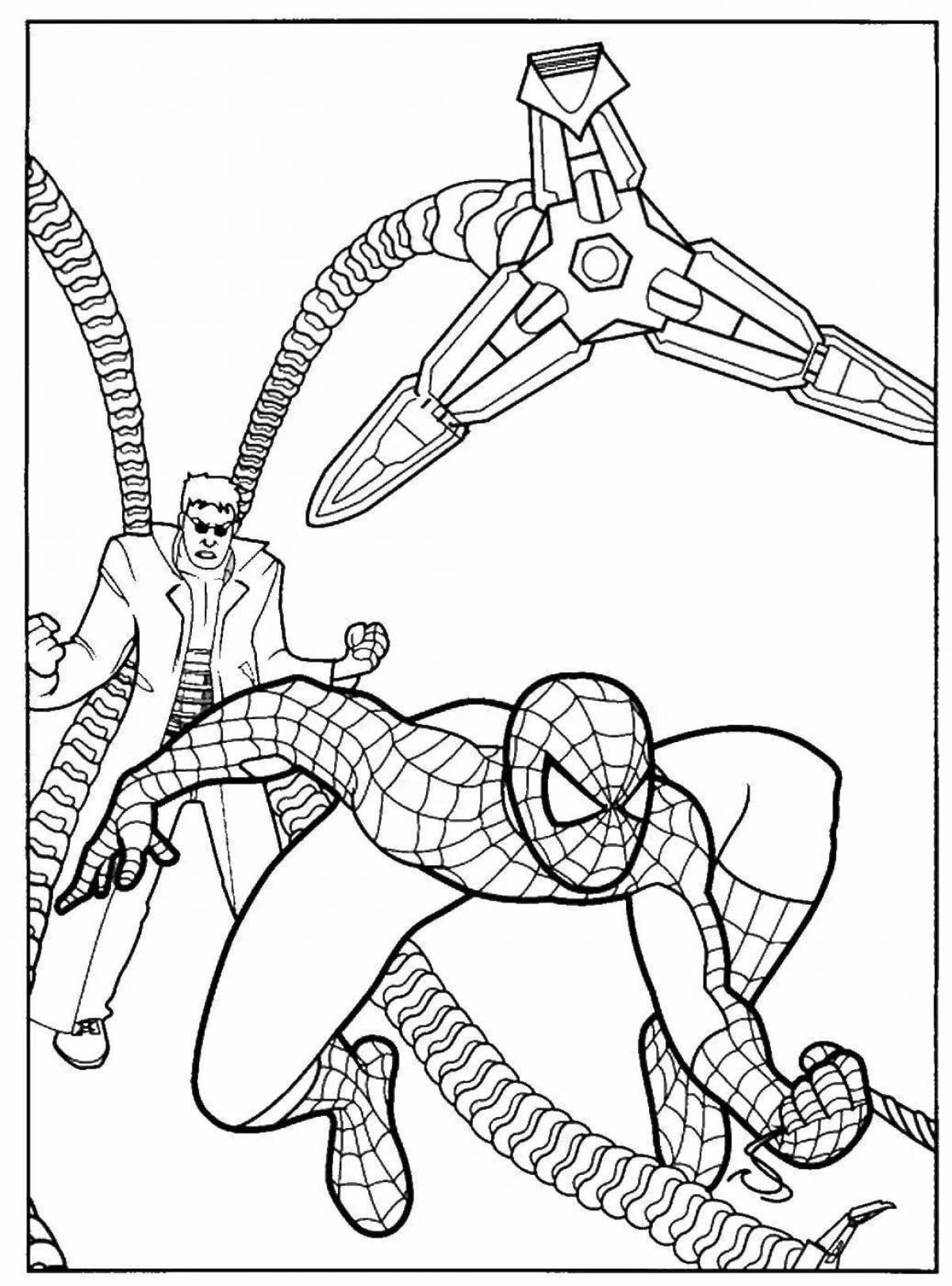 Tempting coloring book spider-man with claws