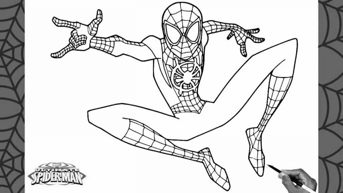Elegant coloring spider-man with claws