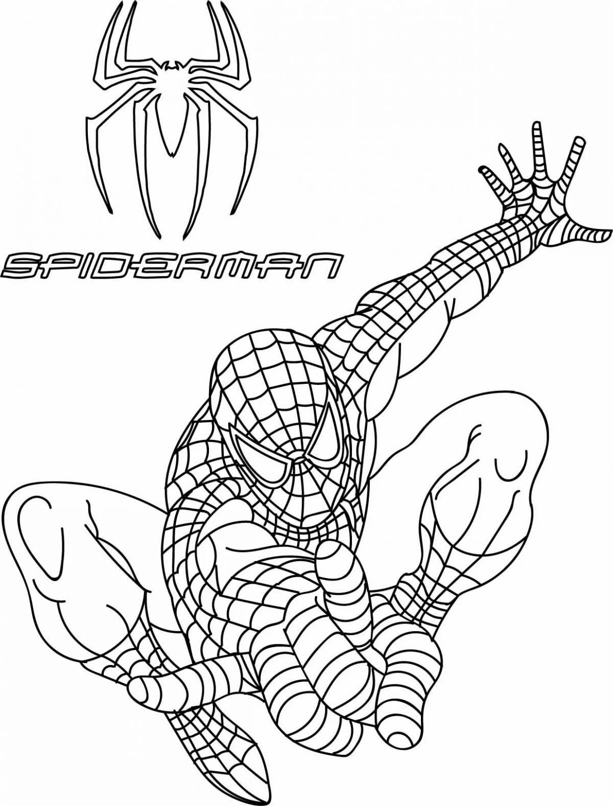 Grand coloring page spider-man with claws