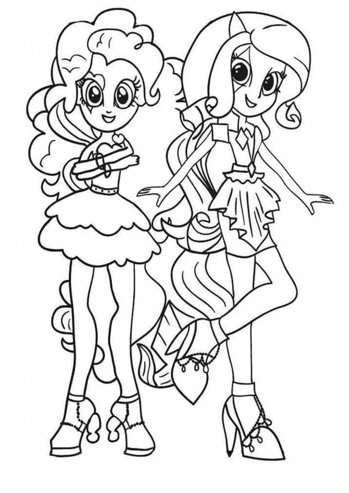 Dazzling equestria girls rainbow rock coloring page
