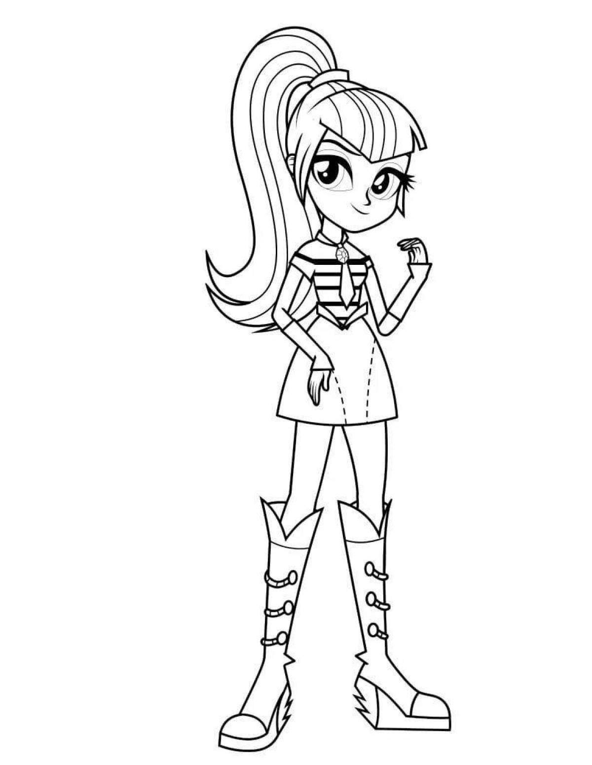 Rainbow Rock Coloring Page for Equestria Girls
